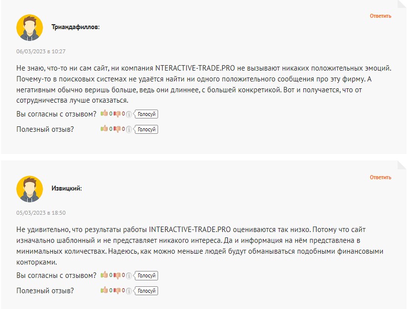 Отзывы о Interactive Trade (interactive-trade.pro)